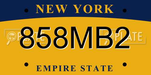 858MB2 New York License Plate