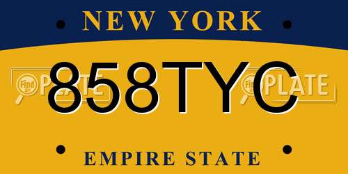 858TYC New York License Plate