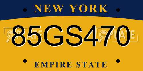 85GS470 New York License Plate