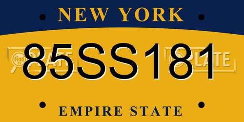 85SS181 New York License Plate