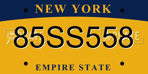 85SS558 New York License Plate