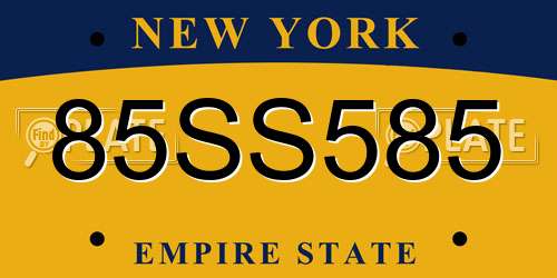 85SS585 New York License Plate