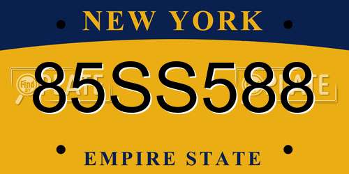 85SS588 New York License Plate