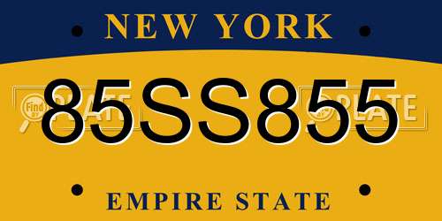 85SS855 New York License Plate