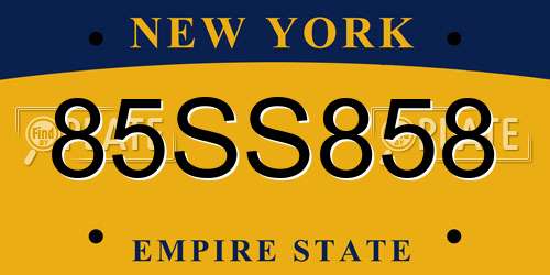 85SS858 New York License Plate