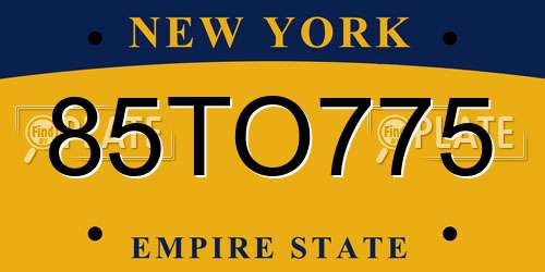85TO775 New York License Plate