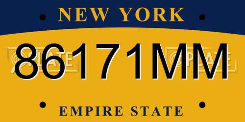 86171MM New York License Plate