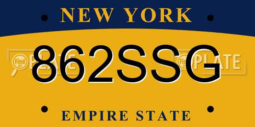 862SSG New York License Plate