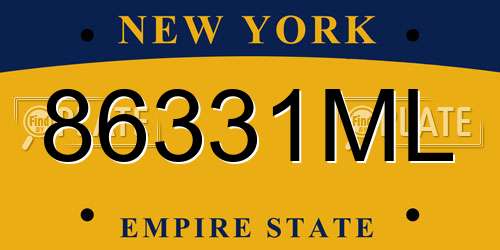 86331ML New York License Plate