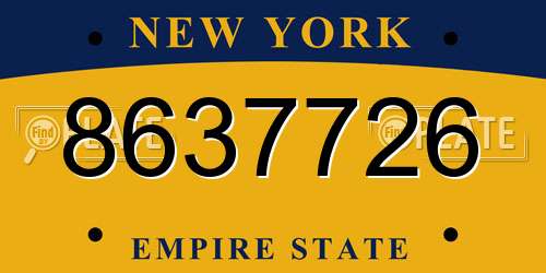 8637726 New York License Plate