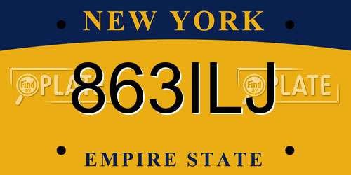 863ILJ New York License Plate