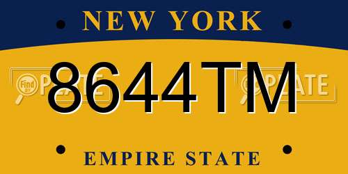 8644TM New York License Plate