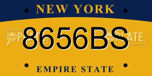 8656BS New York License Plate