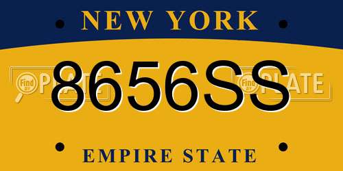 8656SS New York License Plate