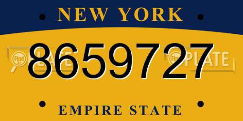 8659727 New York License Plate