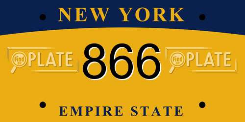 866 New York License Plate