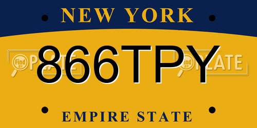 866TPY New York License Plate