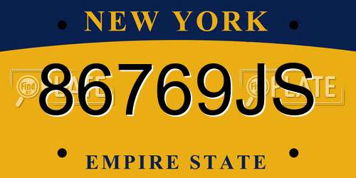 86769JS New York License Plate