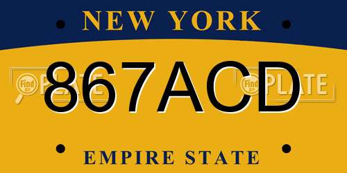 867ACD New York License Plate