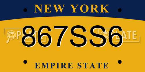 867SS6 New York License Plate