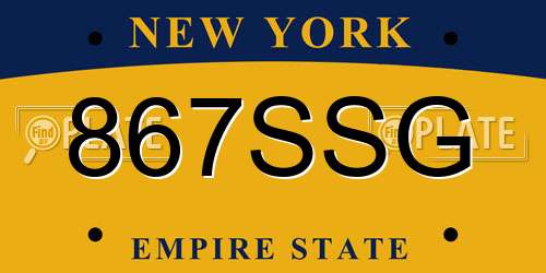 867SSG New York License Plate