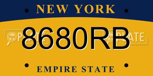 8680RB New York License Plate