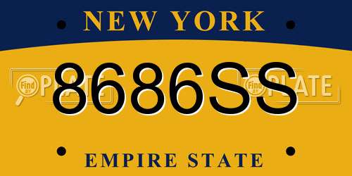 8686SS New York License Plate