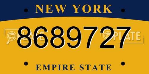 8689727 New York License Plate