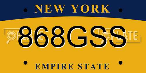 868GSS New York License Plate