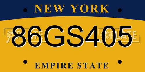86GS405 New York License Plate