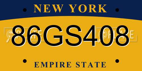 86GS408 New York License Plate