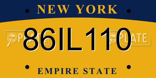 86IL110 New York License Plate