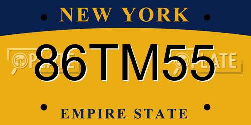 86TM55 New York License Plate