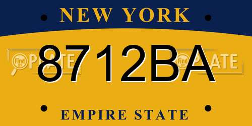8712BA New York License Plate