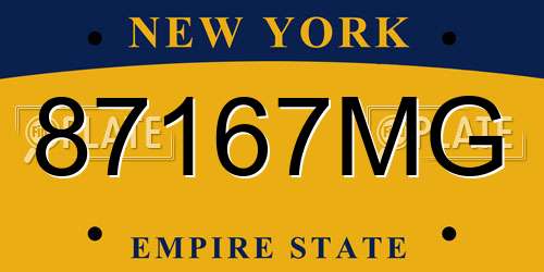 87167MG New York License Plate