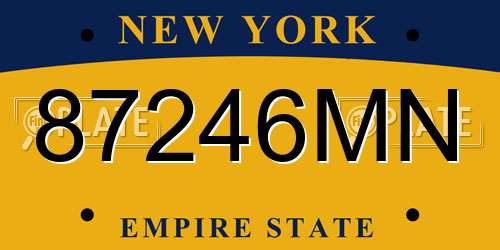 87246MN New York License Plate