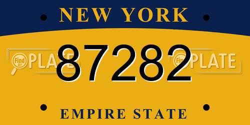 87282 New York License Plate