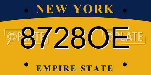 8728OE New York License Plate