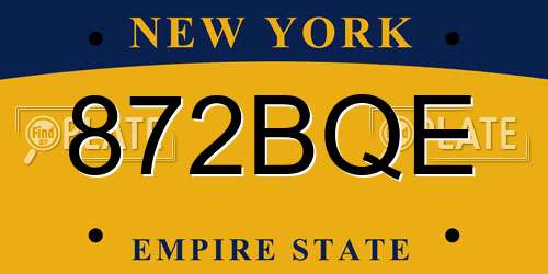 872BQE New York License Plate