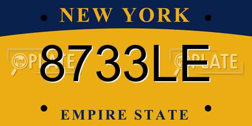 8733LE New York License Plate