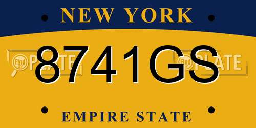 8741GS New York License Plate