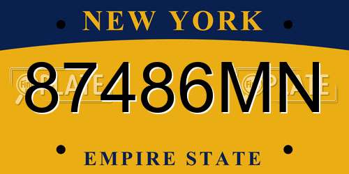 87486MN New York License Plate