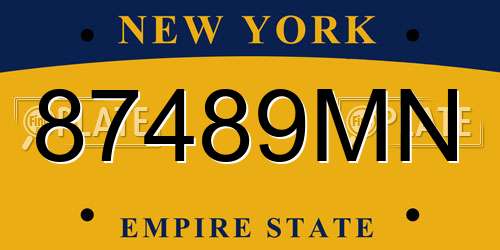 87489MN New York License Plate