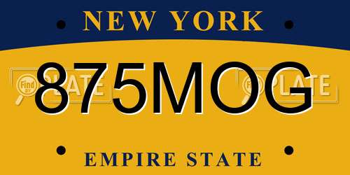 875MOG New York License Plate
