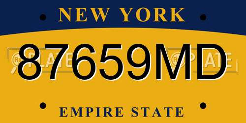 87659MD New York License Plate