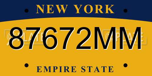 87672MM New York License Plate