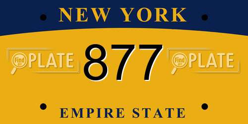 877 New York License Plate