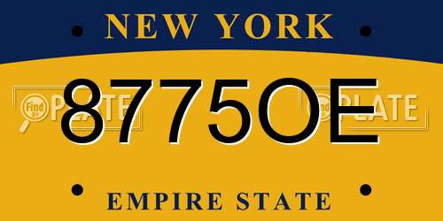 8775OE New York License Plate
