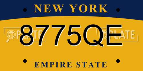 8775QE New York License Plate