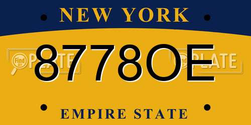 8778OE New York License Plate